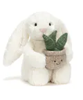 Cream Bunny with Plant