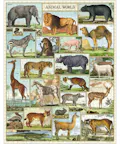 Cavallini Vintage Puzzle Animal World