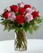 True Passion Lavender & Red Rose Bouquet - 12 Roses